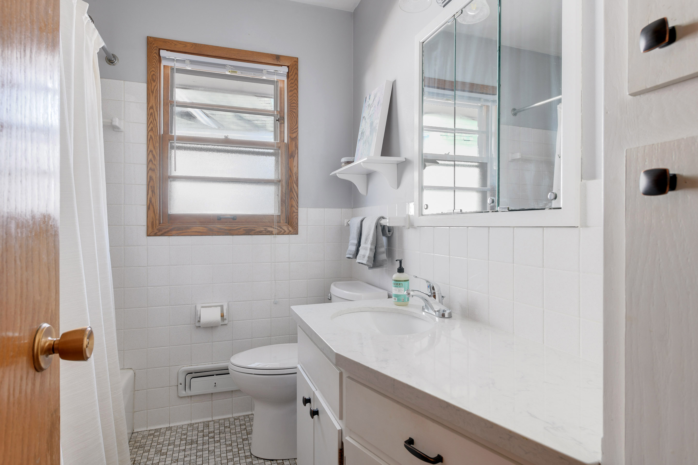 Mid-Century feeling Bath with new Counter to match!