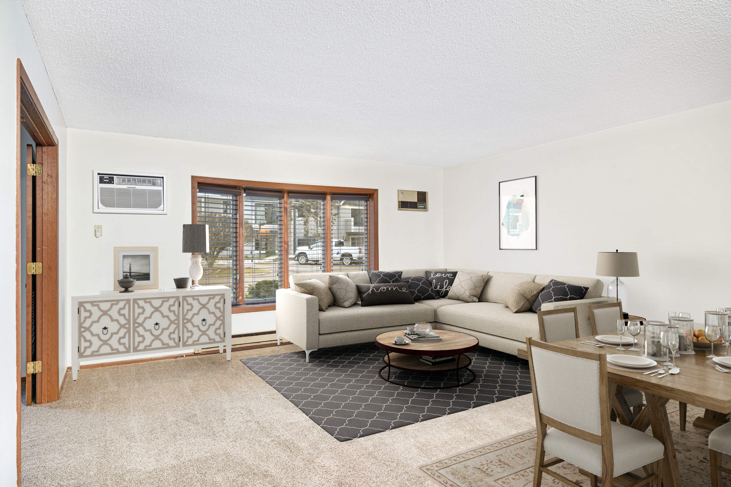 Dining-Living room. Virtually staged.